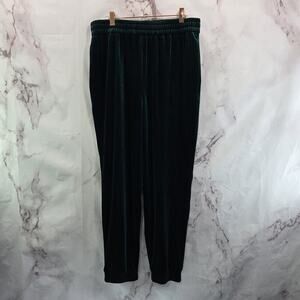 Baltic Born Pants Womens Large Green Velvet Crop High Rise Crushed Archie Jogger
